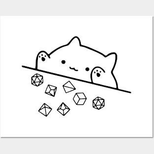 Cat Throwing Dice Posters and Art